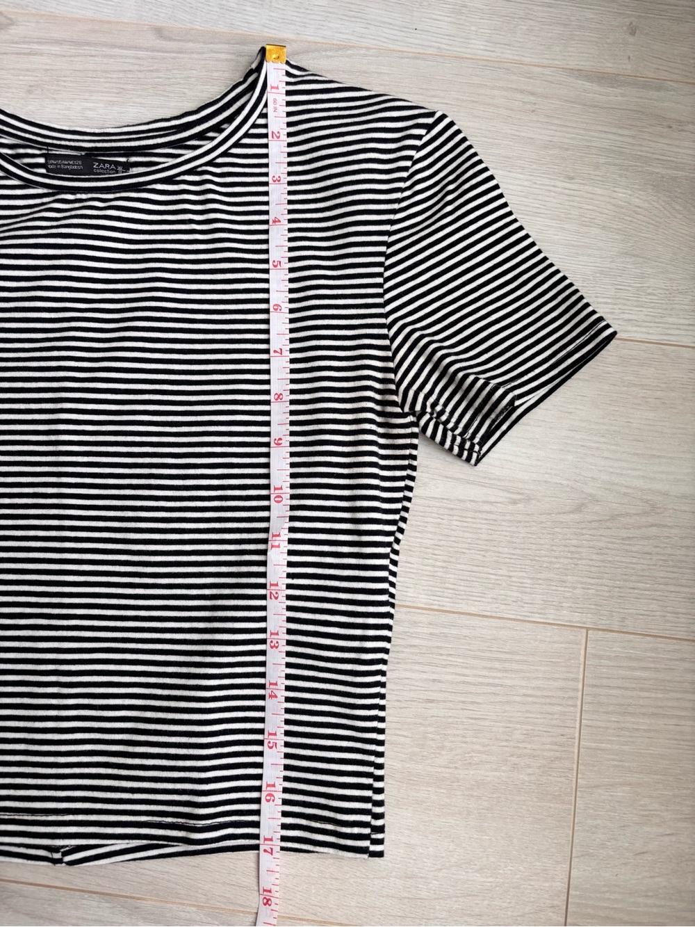 ZARA | Short Sleeve Black and White Striped Shirt M - Picture 6 of 6